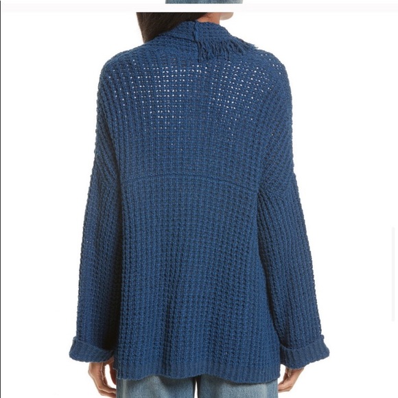 Free People | Asymmetrical Cardigan Sweater | Blue | Small - Picture 10 of 10